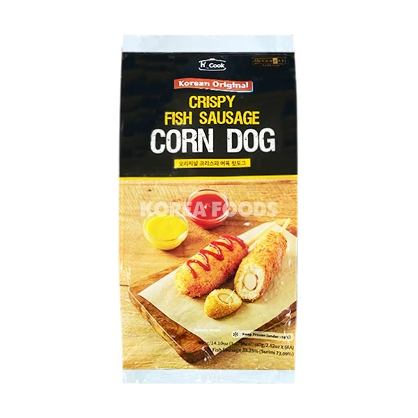 Korean Original Corn Dogs Crispy Fish Sausage (80g X 5) 400g – Pack 1 Korean Original Corn Dogs Crispy Fish Sausage (80g X 5) 400g – Pack