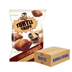 Orion Turtle Chips Choco Churros (Chocolate Flavour Fried Pastries) (80g X12) Box