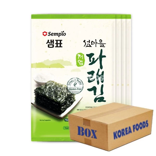 Sempio Parae Gim, Savory Roasted Korean Seaweed, Less Salt ((20g X 4) X 12) Box 1 Sempio Parae Gim, Savory Roasted Korean Seaweed, Less Salt ((20g X 4) X 12) Box
